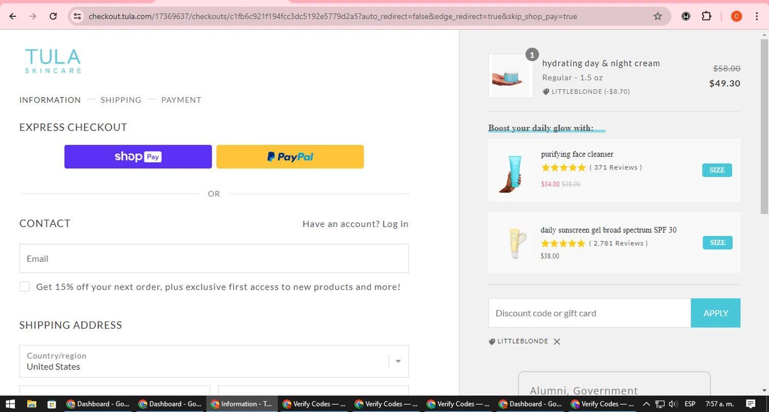 How to apply TULA coupon code